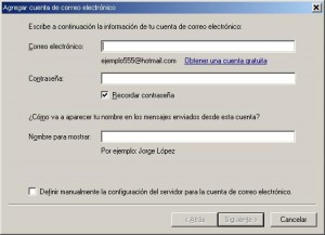 Asistente inicial cuenta de correo asistente wlm